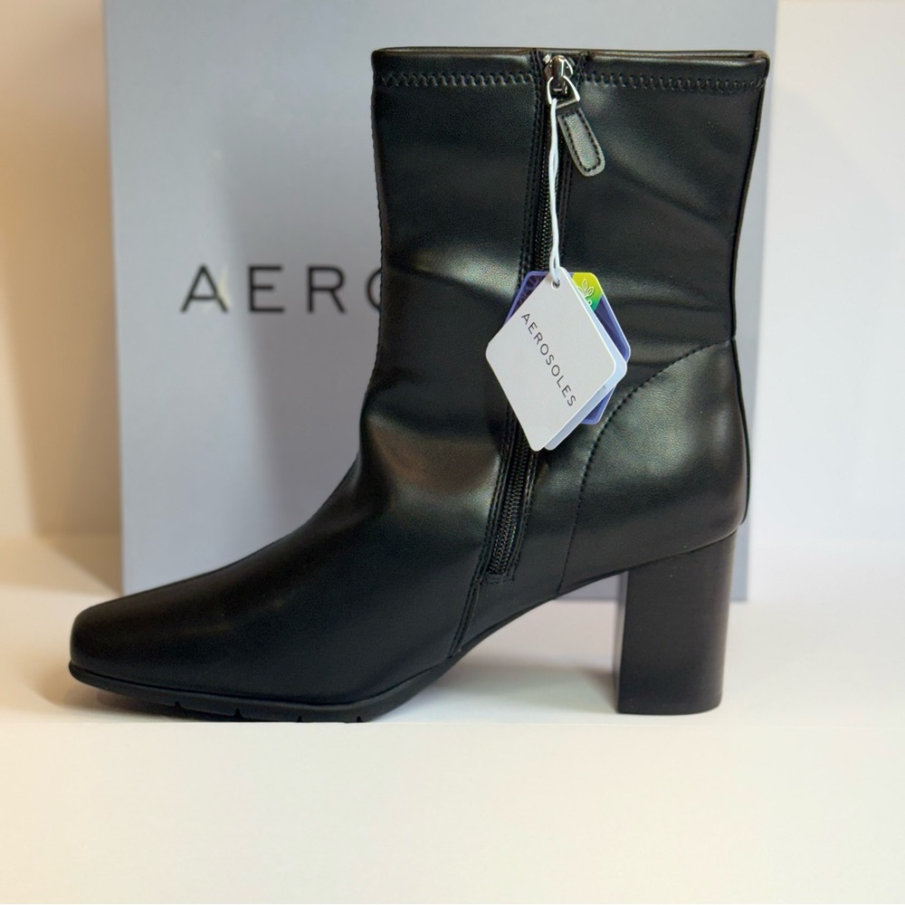 Aerosoles Women's Miley STRETCH F A0800-BLK/BLACK Boots 10.5M NWB